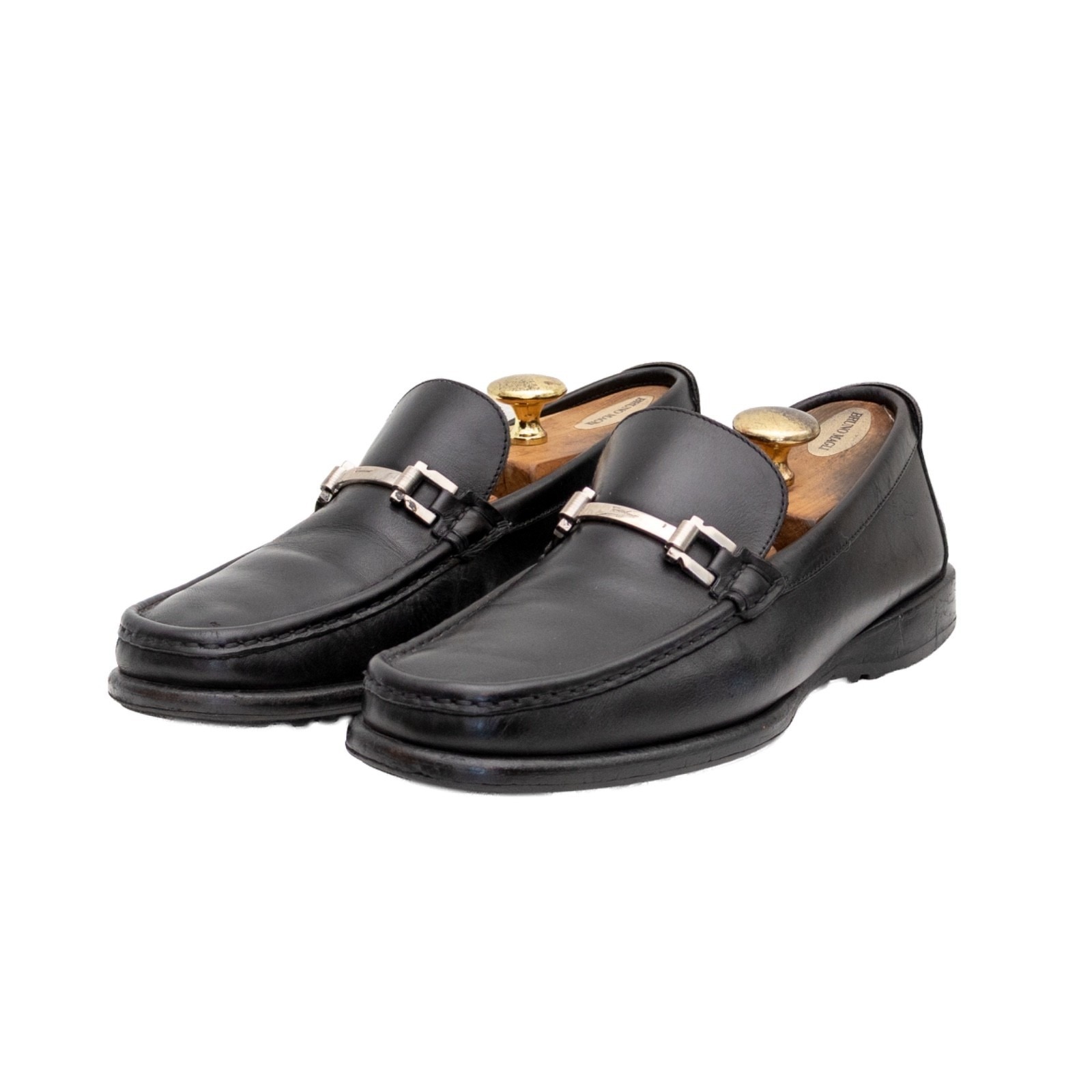 Salvatore Ferragamo Men's Size 8.5 D Black Leather Horsebit Loafers Italy